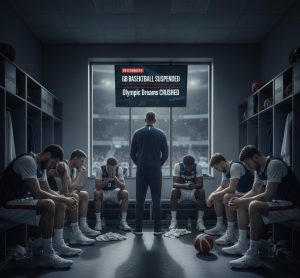 لاعبو المنتخب البريطاني لكرة السلة يرتدون الزي الرسمي ويشعرون بالإحباط بعد قرار الإيقاف