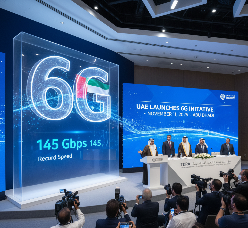سرعة 145 جيجابت في الثانية وشعار 6G يرمز لريادة الإمارات في مجال الاتصال الرقمي