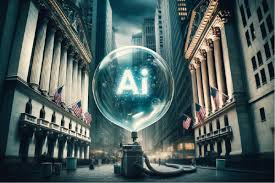 مخطط يظهر هبوط الأسهم عالميًا وسط مخاوف من فقاعة الذكاء الاصطناعي