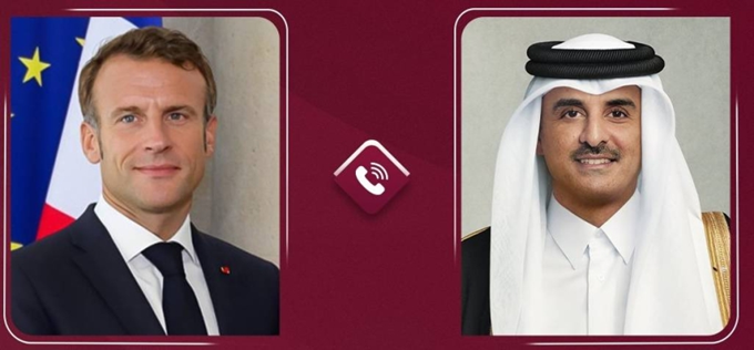 أمير قطر والرئيس الفرنسي